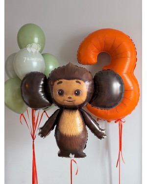 Набор шаров с Чебурашкой и цифрой