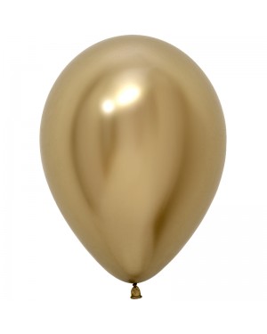 Шар (12''/30 см), с гелием, Золото (970), хром