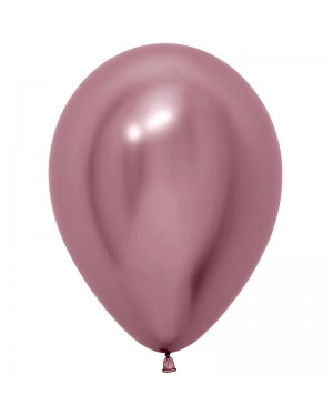 Шар (12''/30 см), с гелием, Розовый (909), хром