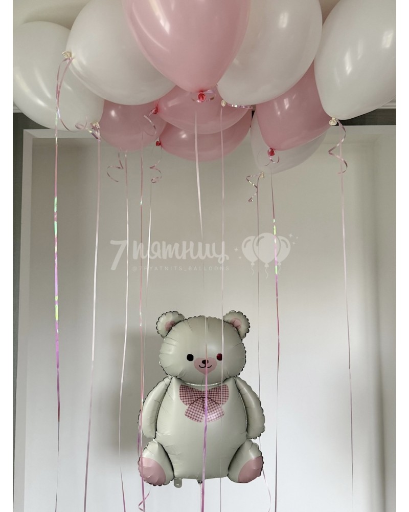 Шары для девочки с мишкой