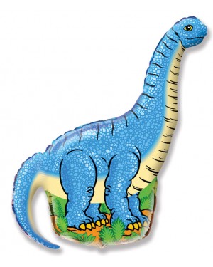 Шар (43''/109 см) Фигура, Динозавр Диплодок, Синий