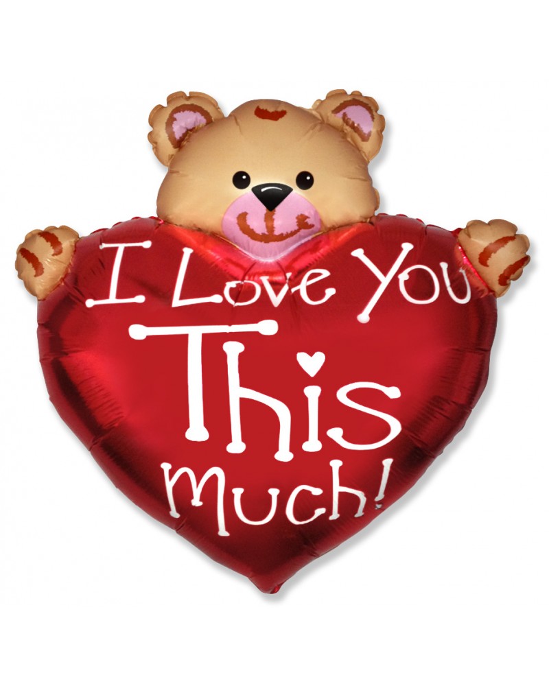 Шар (38''/97 см) Сердце, Медвежонок с большим сердцем