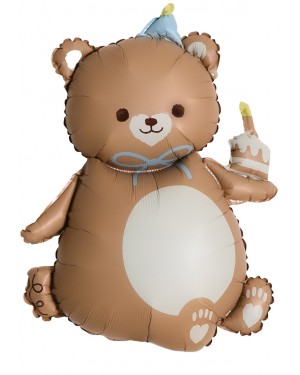 Шар Фигура, Мишка с кексиком, Коричневый, Сатин (39''/99 см)