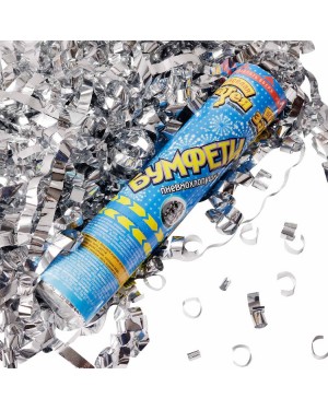 Хлопушка Бумфети 20см серпант фол сереб