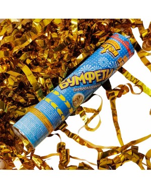 Хлопушка Бумфети 20см серпант фол золото