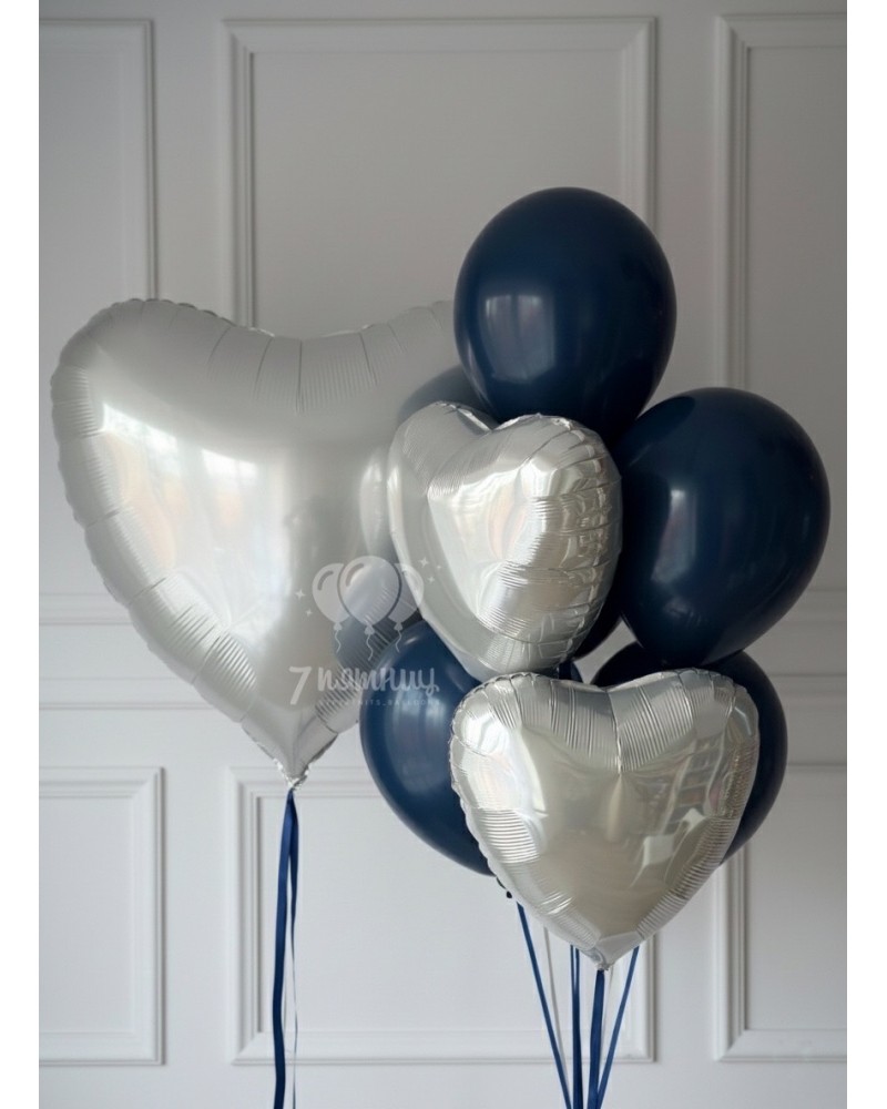 Воздушные шары с сердцами для мужчины