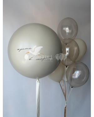 Большой шар Мальчик или Девочка с надписью и фотоизображением