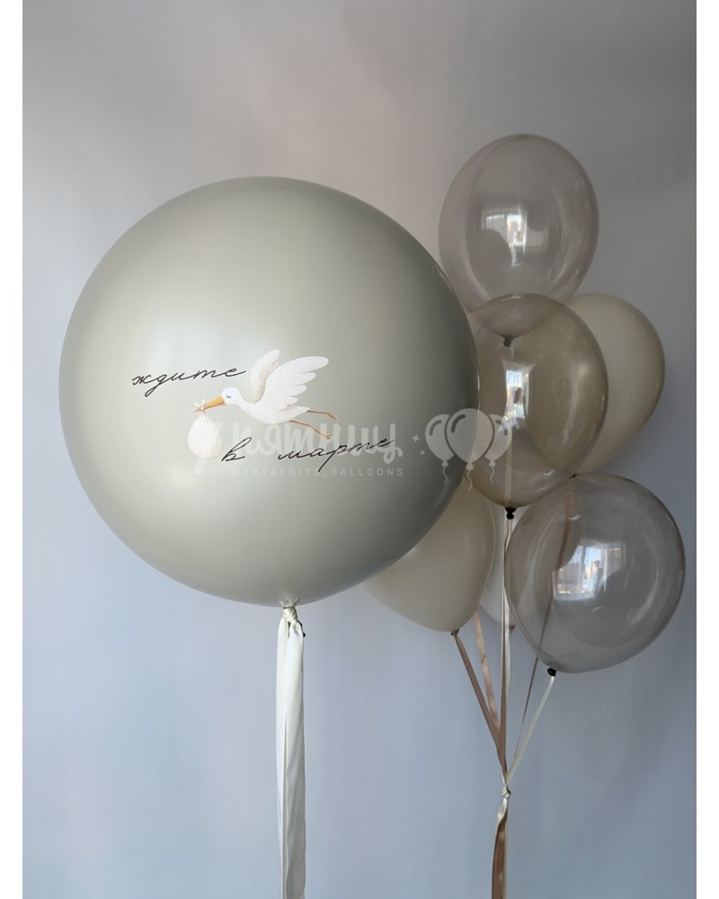 Большой шар Мальчик или Девочка с надписью и фотоизображением