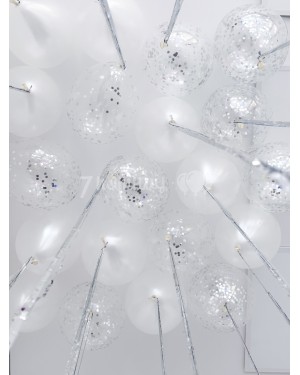 Белые шары и прозрачные с конфетти Нежное облако