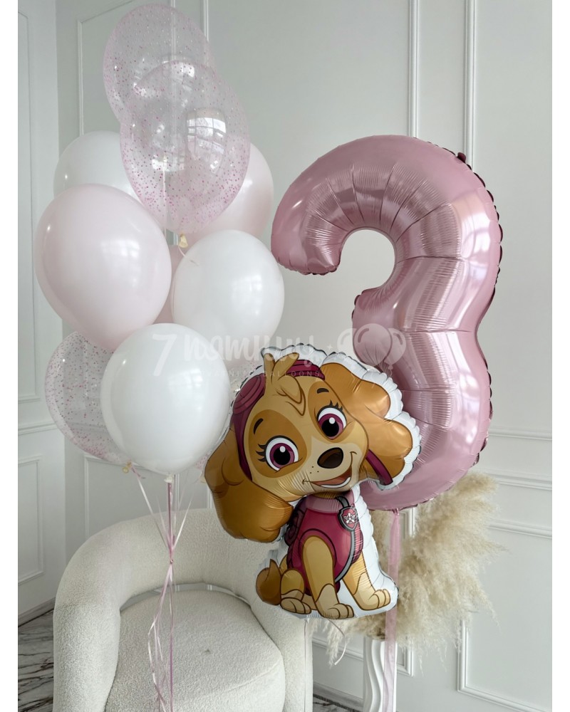 Набор шаров с цифрой  Скай