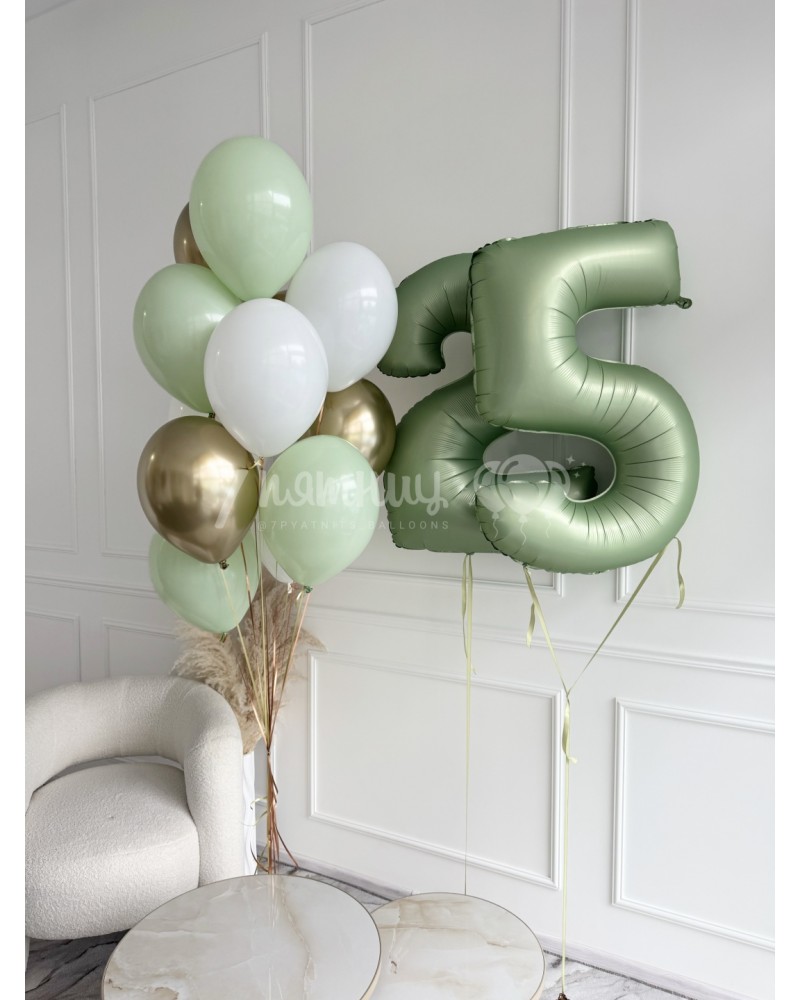 Набор шаров с фисташковыми цифрами
