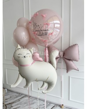 Воздушные шары для девочки с красивой кошкой
