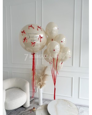 Воздушные шары для девушки Беж с сердцами