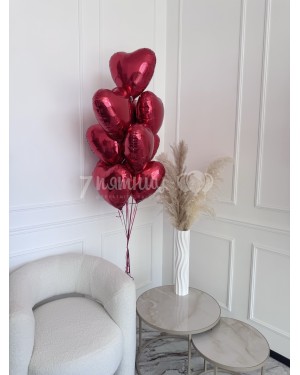 Фонтан из воздушных шаров - Сердца