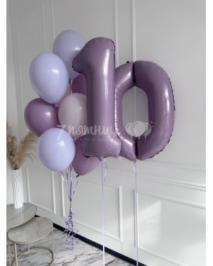 Воздушные шары с цифрами Орхидея