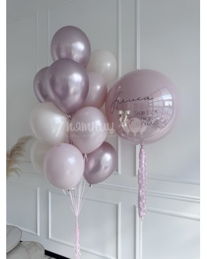 Набор шаров на выписку девочки Розовый цветок