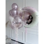 Набор шаров С мишкой на луне для девочки