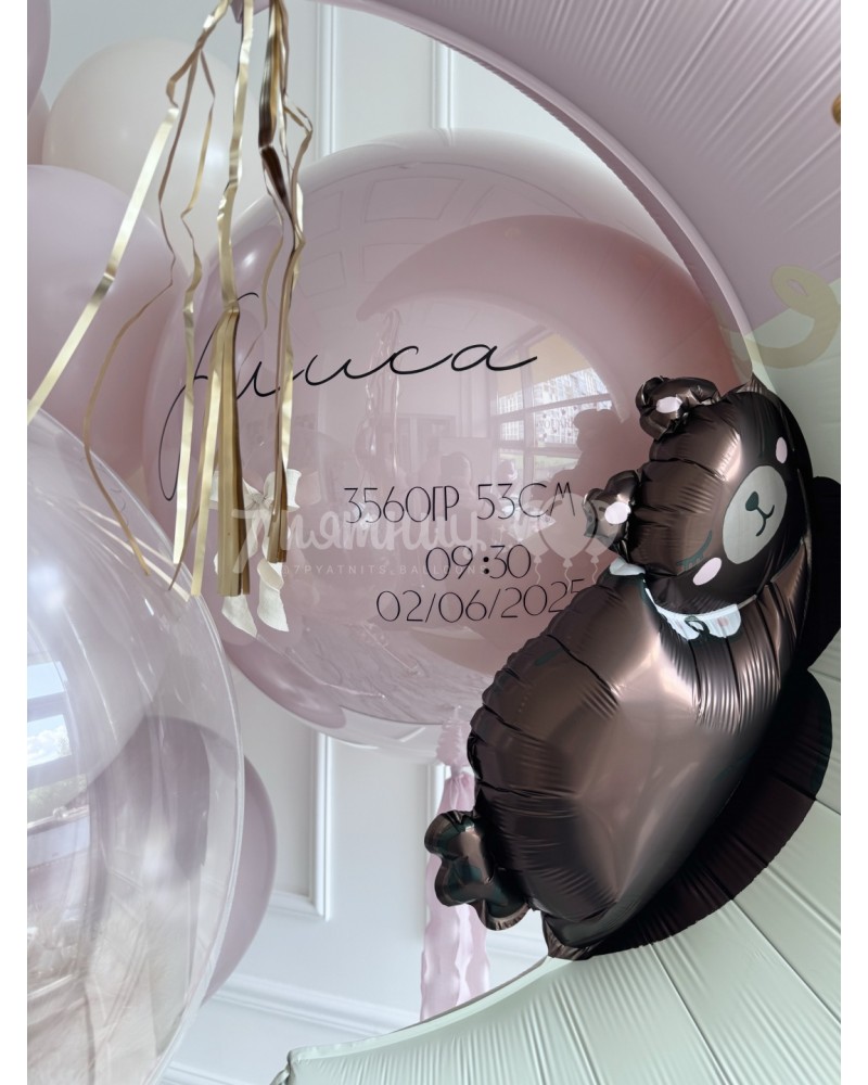 Набор шаров С мишкой на луне для девочки