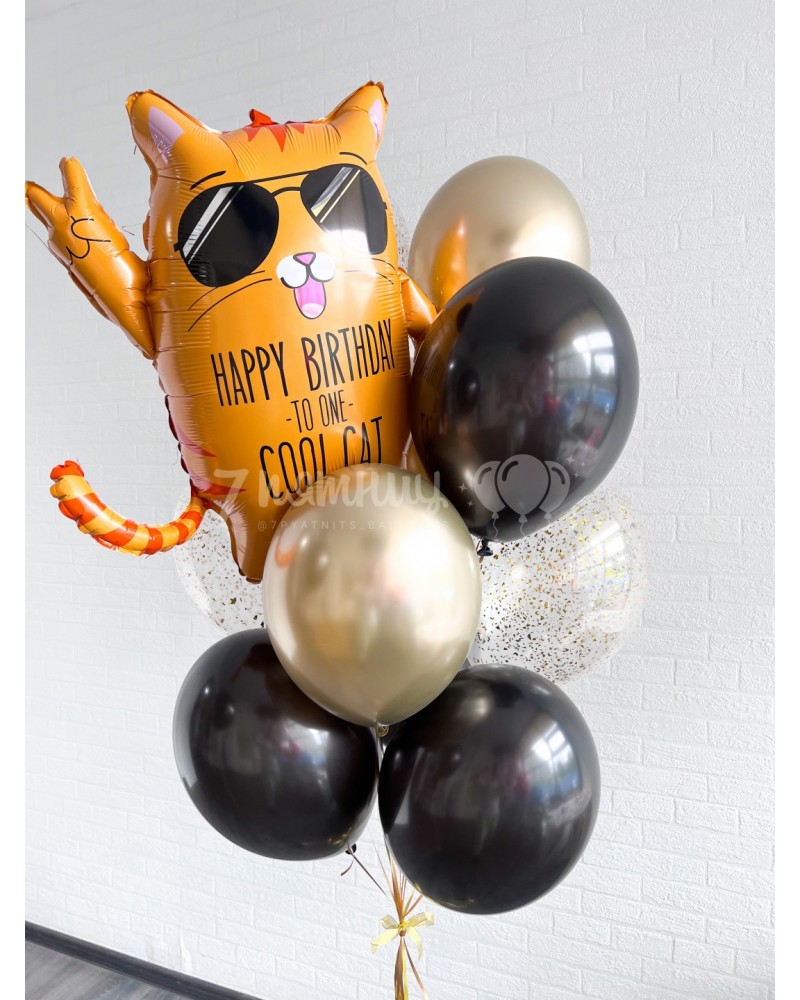 Воздушные шары Крутой кот на день рождения