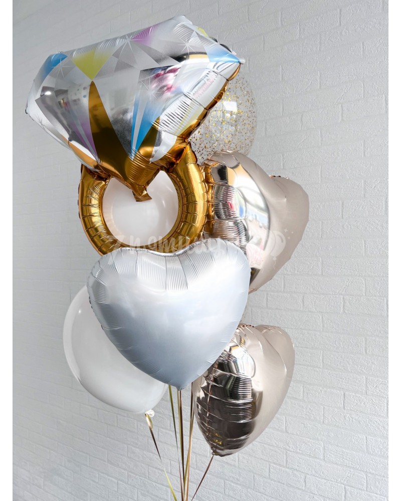 Воздушные шары для любимой Кольцо с бриллиантом