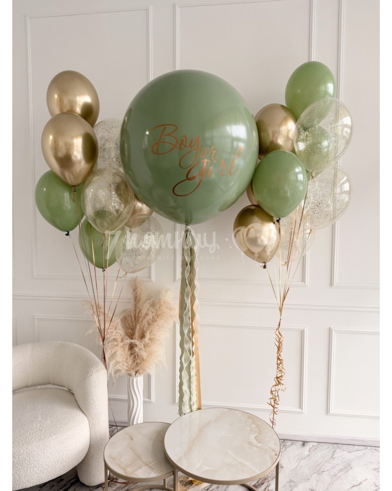 Набор на гендер пати оливковый