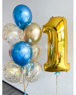 Воздушные шарики с цифрой 1 на годик
