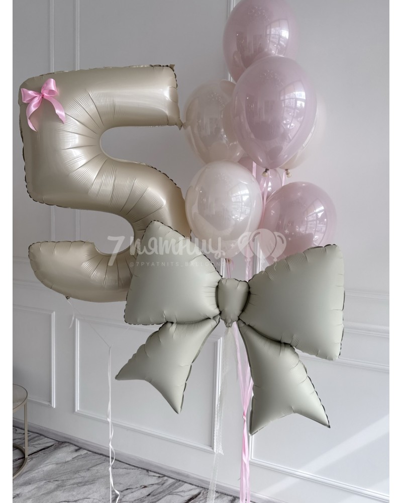 Воздушные шары Нежные с цифрой