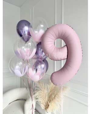 Воздушные шары нежные с цифрой