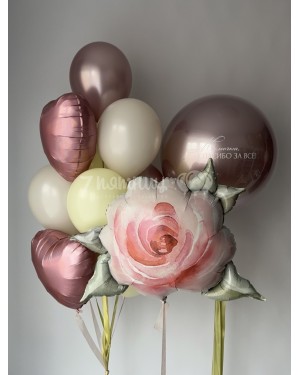 Набор шаров для Мамы с розой