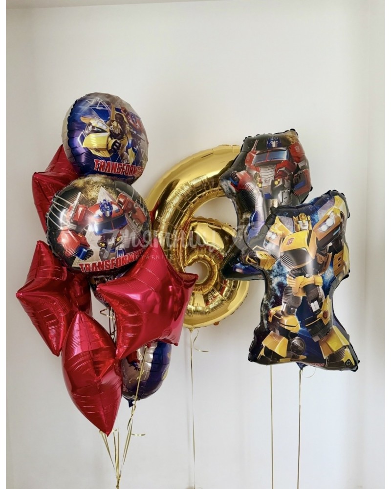 Большой набор шаров Трансформеры с цифрой