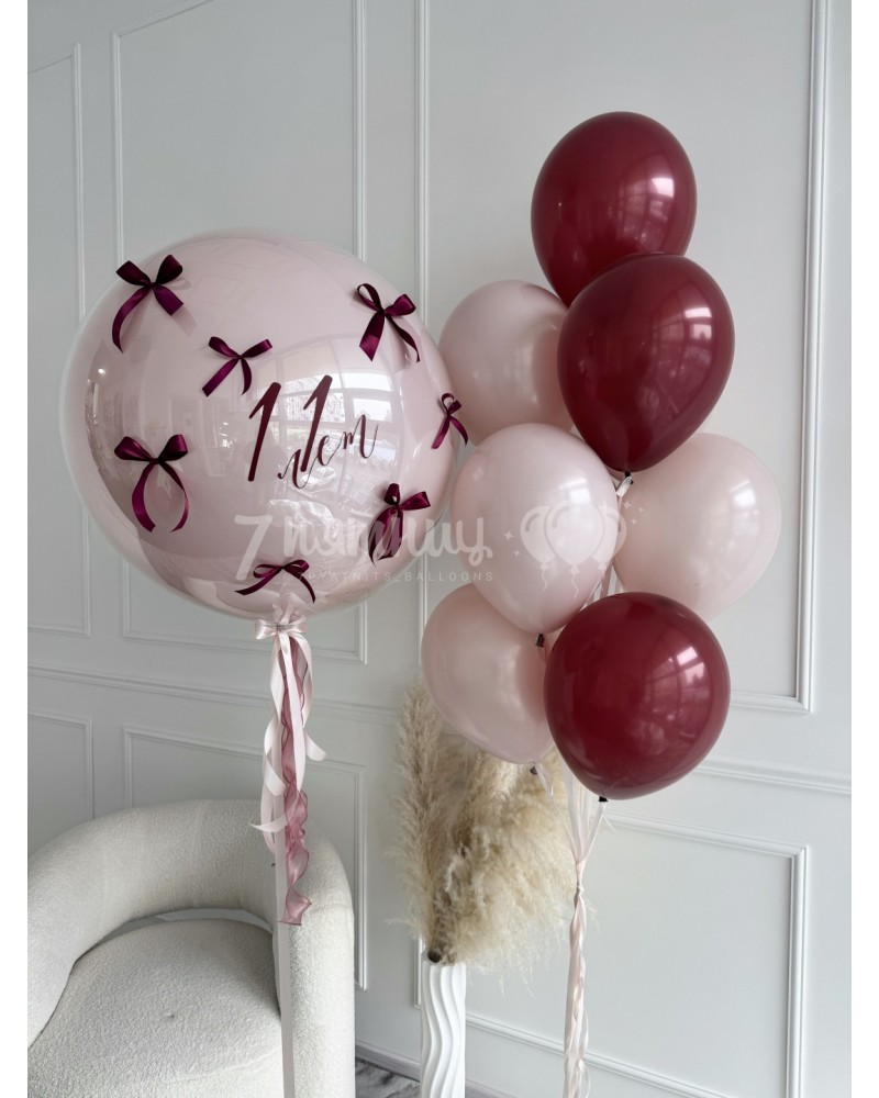 Набор шаров Бантики Мерло и Пыльная роза