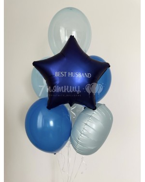 Фонтан из 7 воздушных шаров лаконичный