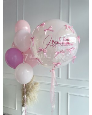 Стеклянный гигант с бантиками и фонтан Розовый