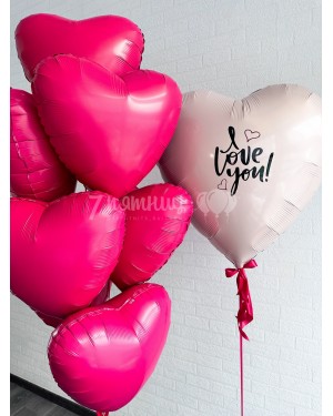 Букет шаров сердце I love you