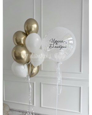 Нежный набор на свадьбу с белыми шарами