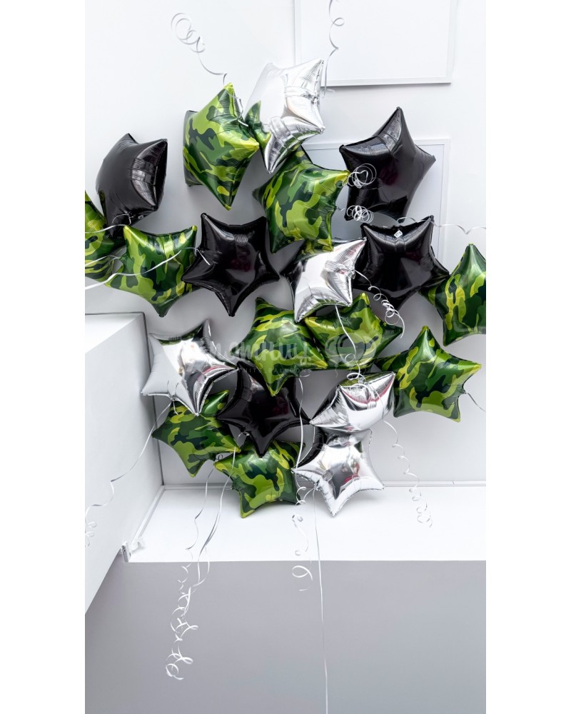 Фольгированные звезды 20 шт