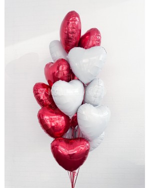 Фольгированные сердца в фонтане (15 шт)