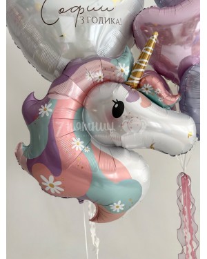 Набор шаров для девочки с единорогом