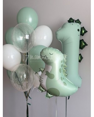 Милый набор на годик с динозавром и цифрой