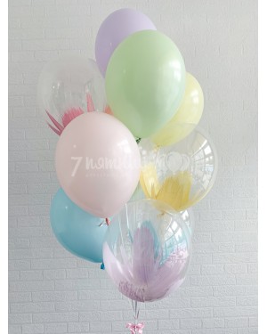 Фонтан из нежных шаров браш и пастель 