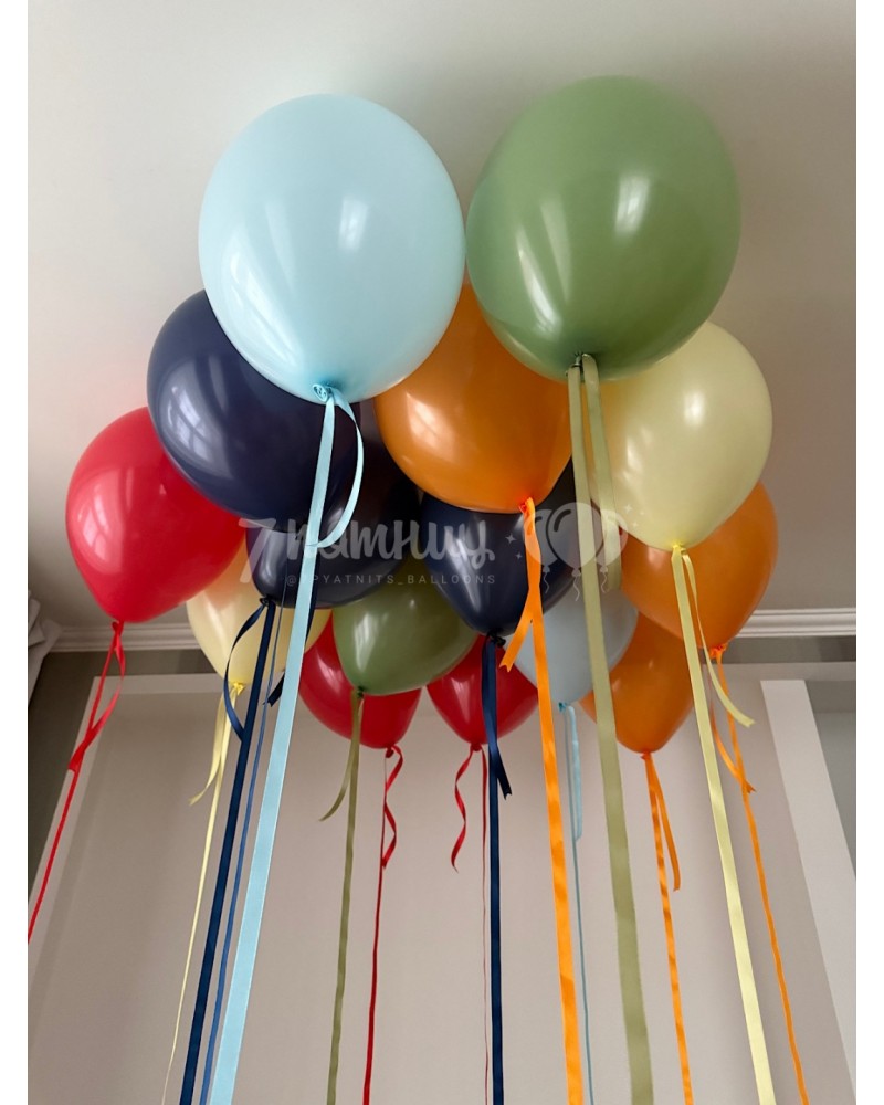 Воздушные шары на атласной ленте 15 шаров