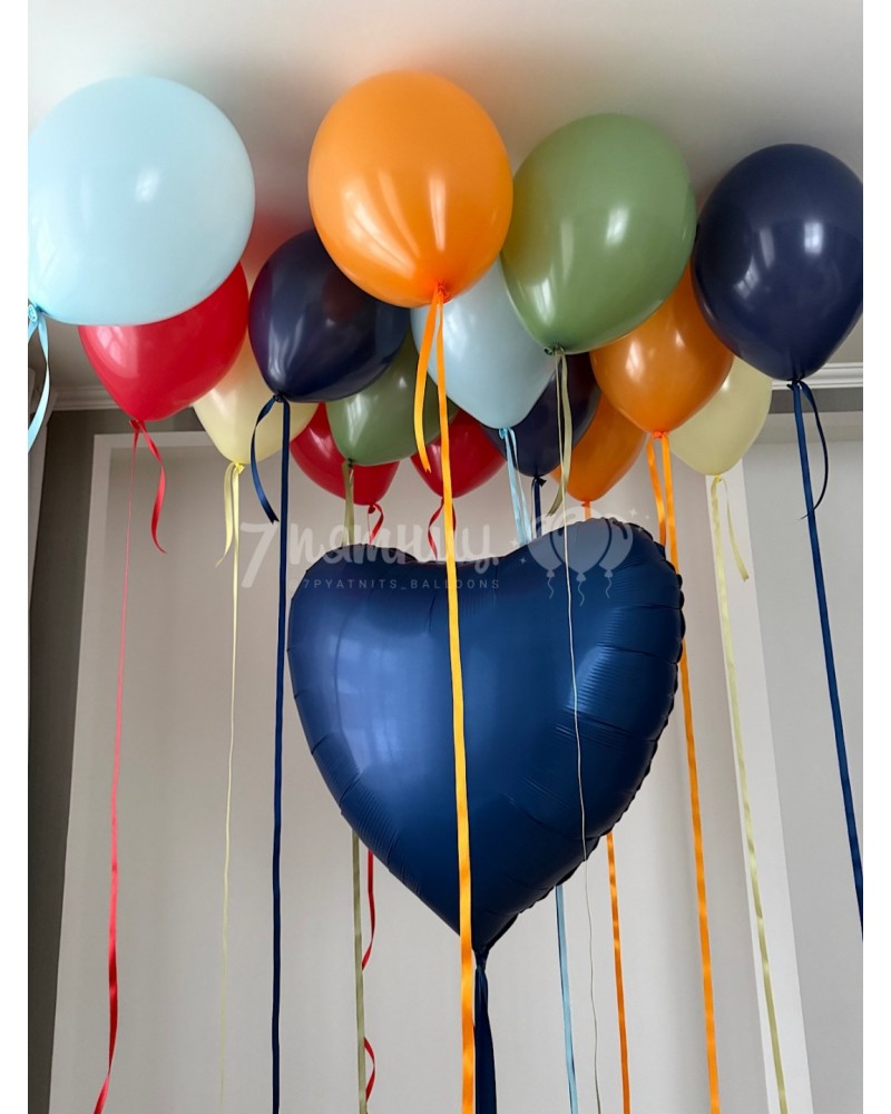 Стильный мужской набор шаров на атласной ленте