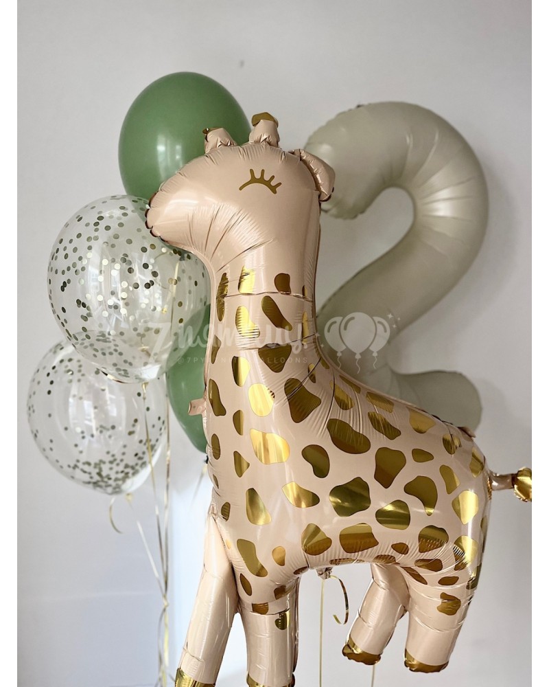 Шары с жирафом и цифрой для малыша