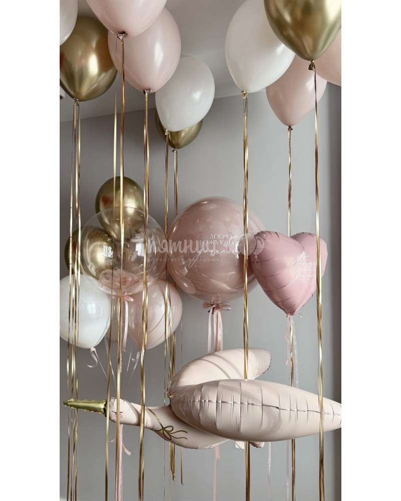 Большой набор шаров на выписку Добро пожаловать, доченька