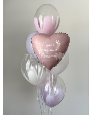 Нежный фонтан из 7 шаров с Браш 