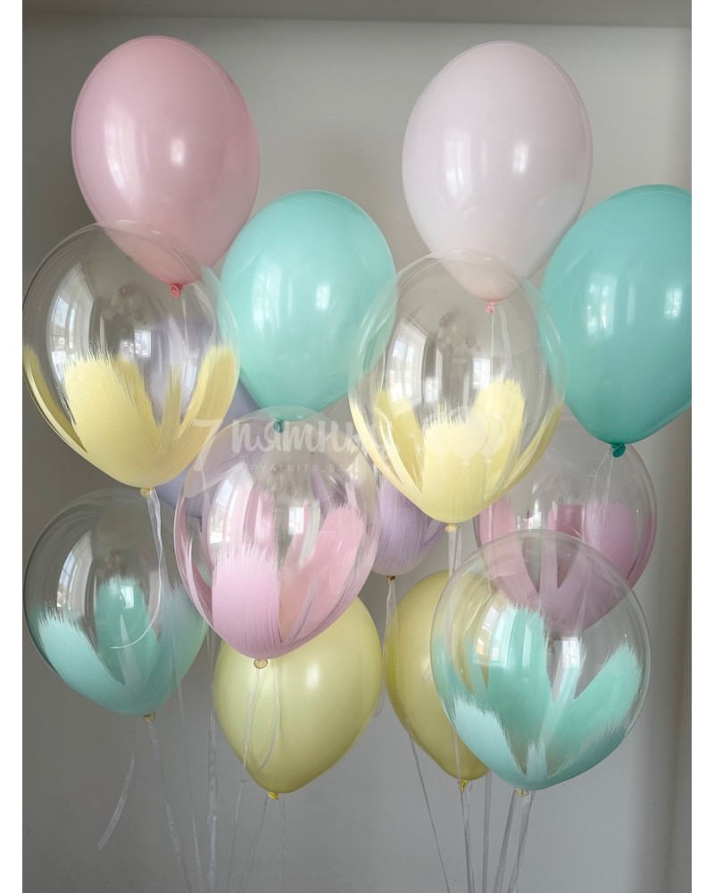 Нежные шары Браш для девушки - 2 фонтана