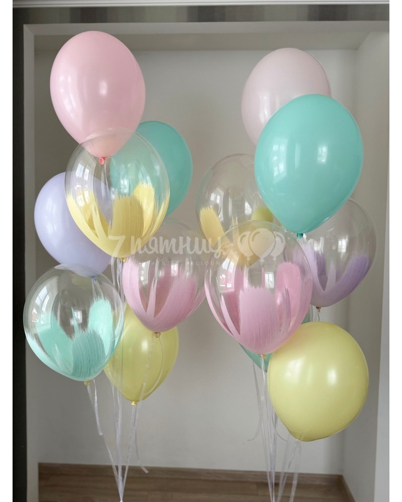 Нежные шары Браш для девушки - 2 фонтана