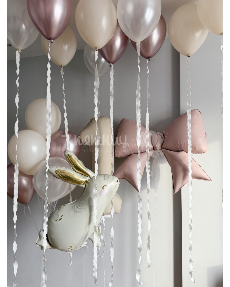 Большой набор шаров на годик для девочки в розовых тонах