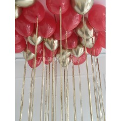 30 шаров под потолок на дождике