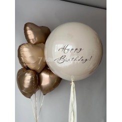 Большой шар и фонтан с сердцами для девушки